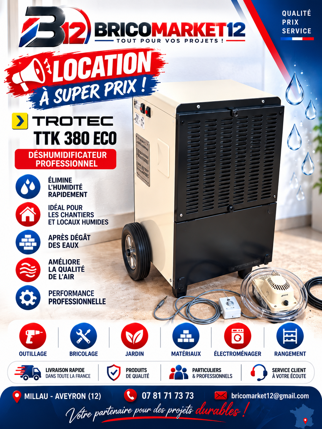 Déshumidificateur professionnel Trotec TTK 380 ECO – Location — photo 1